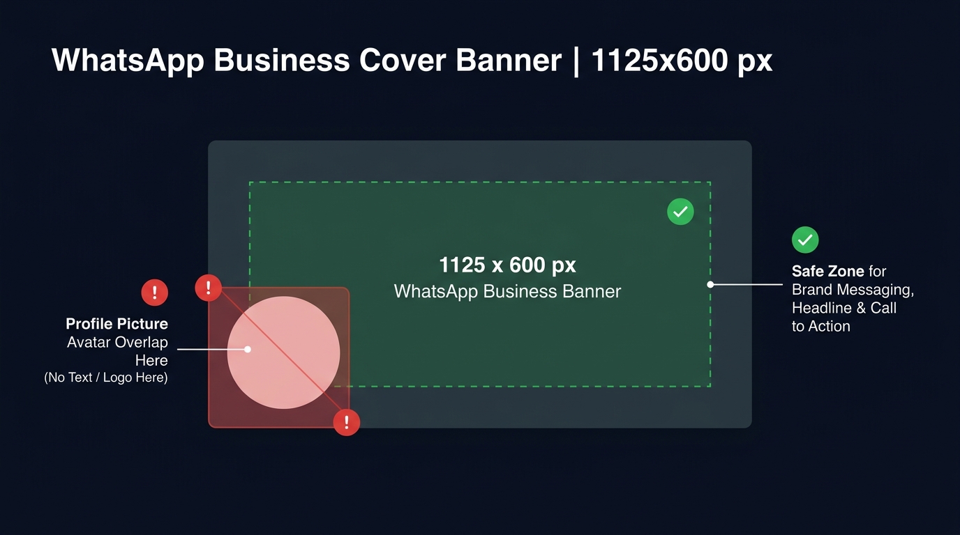 WhatsApp Business banner size overlap safe zone